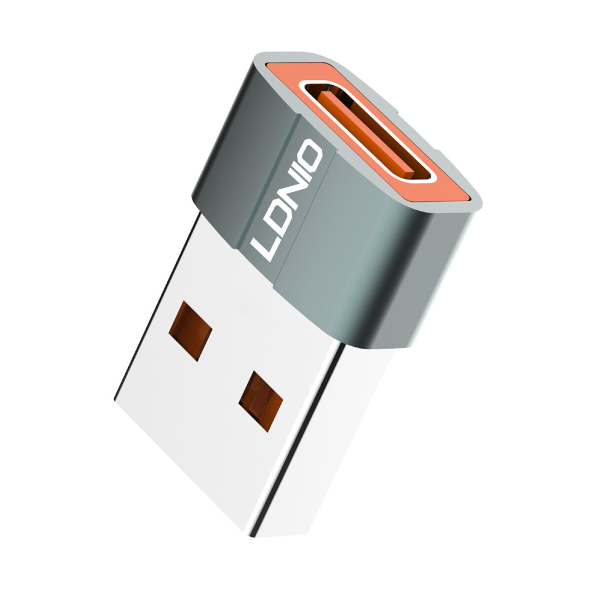 6933138691427 LDNIO αντάπτορας USB σε USB-C LC150, αρσενικό σε θηλυκό, γκρι - Image 1