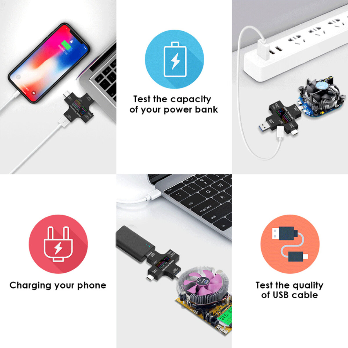 Συσκευή ελέγχου λειτουργίας θύρας USB, Micro USB & USB-C, 3.6-32V, LCD - Image 4