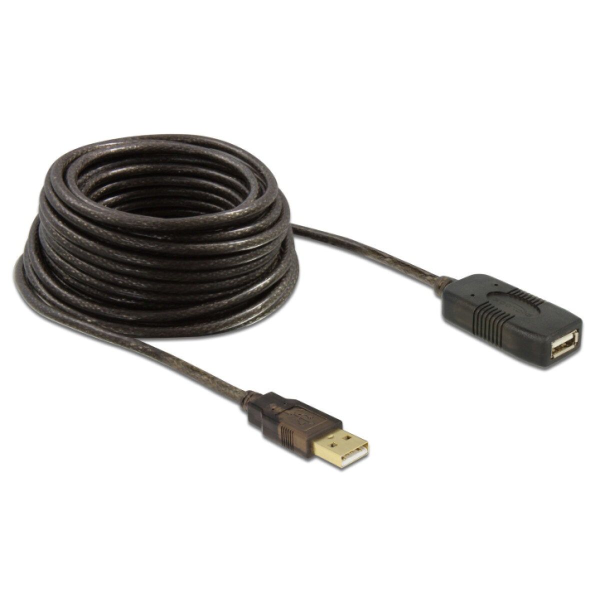 82446 DELOCK καλώδιο USB 2.0 αρσενικό σε θηλυκό 82446, active, 10m, μαύρο - Image 1