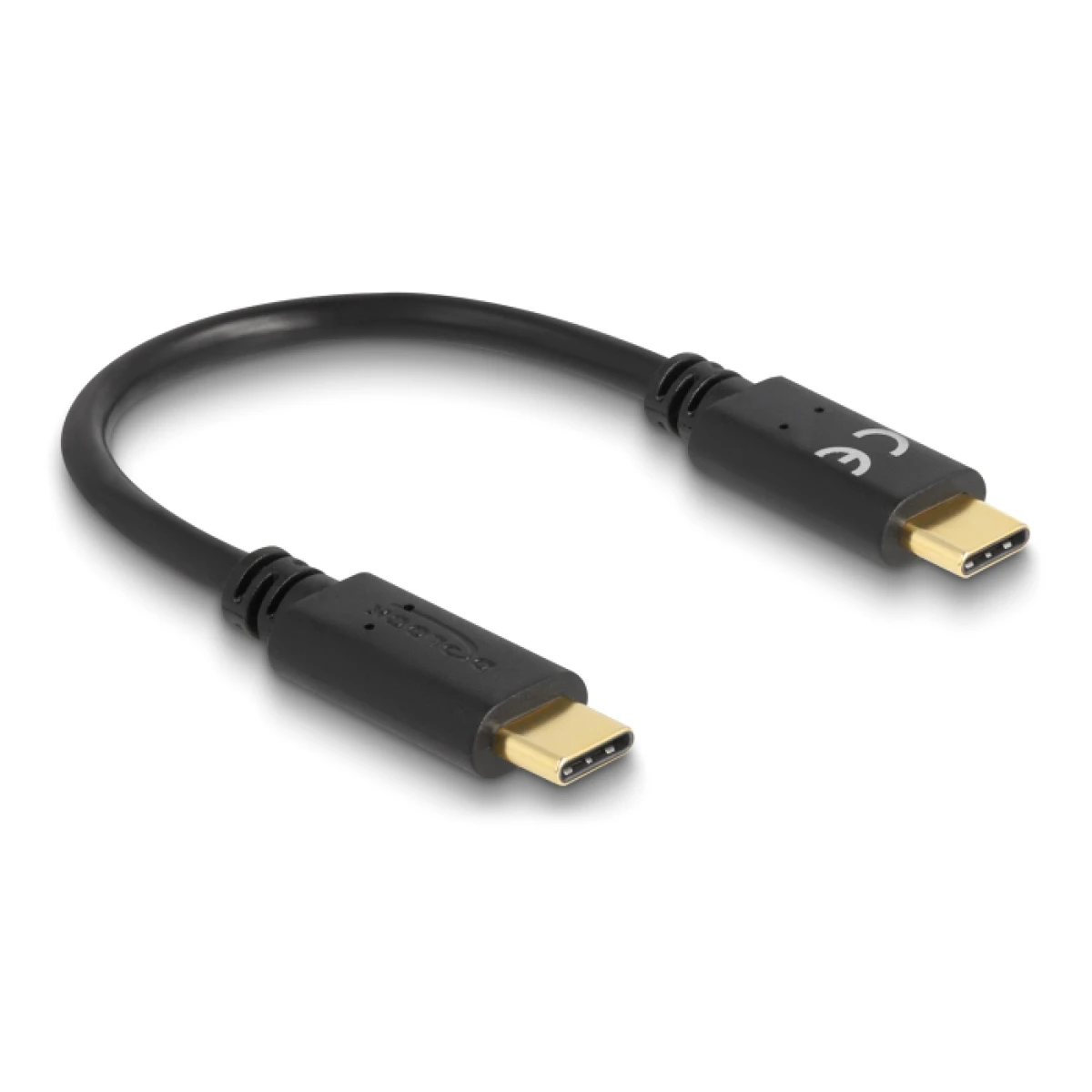 DELOCK καλώδιο USB-C 85356, PD 5A, 15cm, E-Marker, μαύρο - Image 1