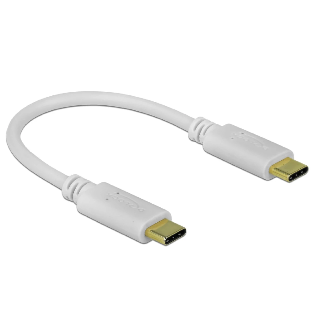 DELOCK καλώδιο USB-C 85357, 100W PD, 5A, 15cm, E-Marker, λευκό - Image 1