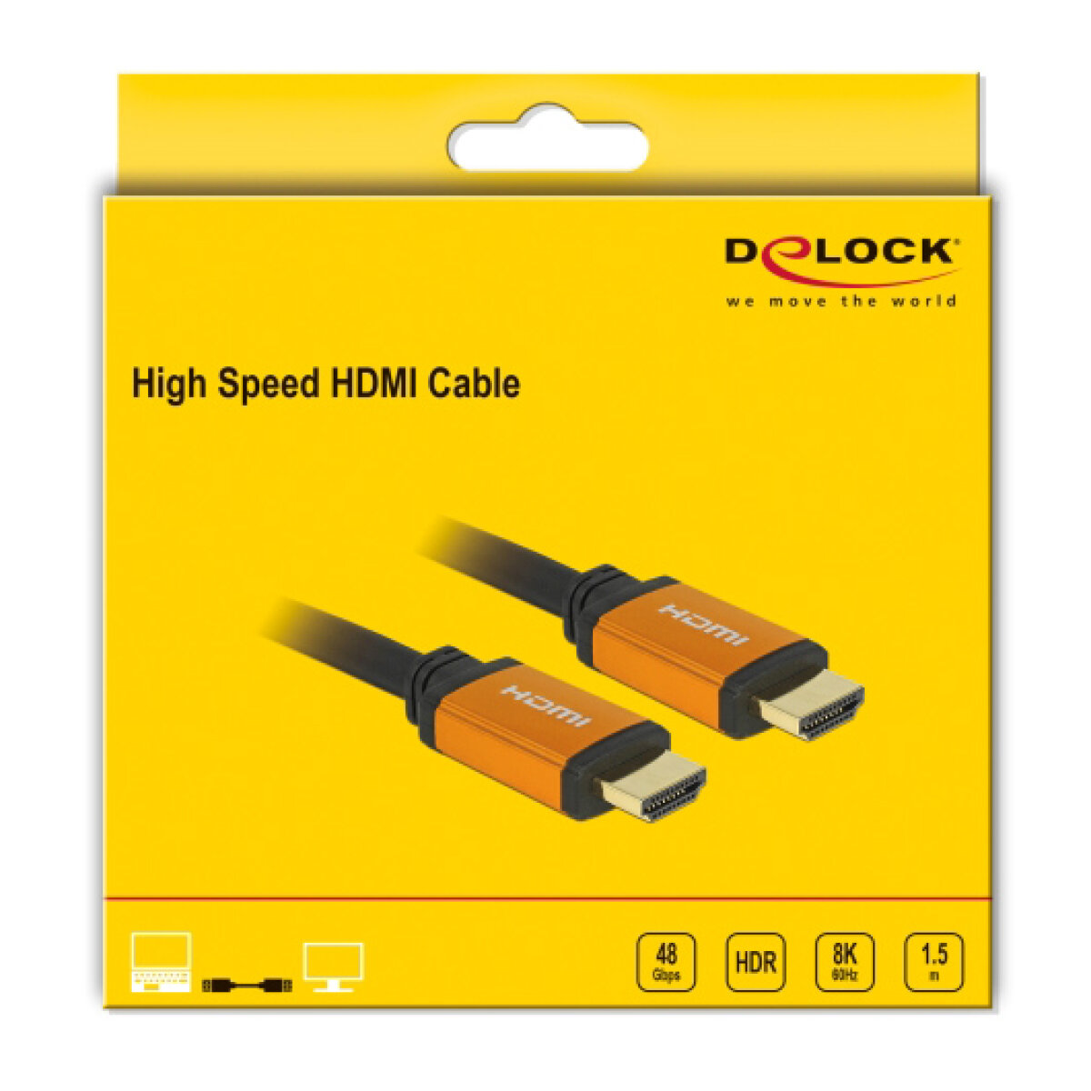 85728-4 DELOCK καλώδιο HDMI 85728, 8K/60Hz, 48 Gbps, eARC, HDR, 1.5m, μαύρο - Image 5
