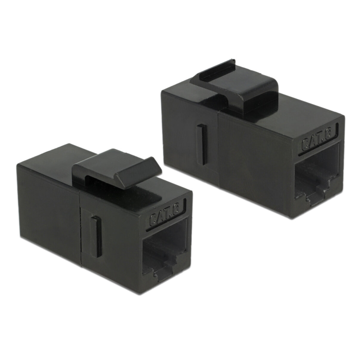86381 DELOCK Keystone module RJ45 86381, θηλυκό σε θηλυκό, Cat 6 UTP, μαύρο - Image 1