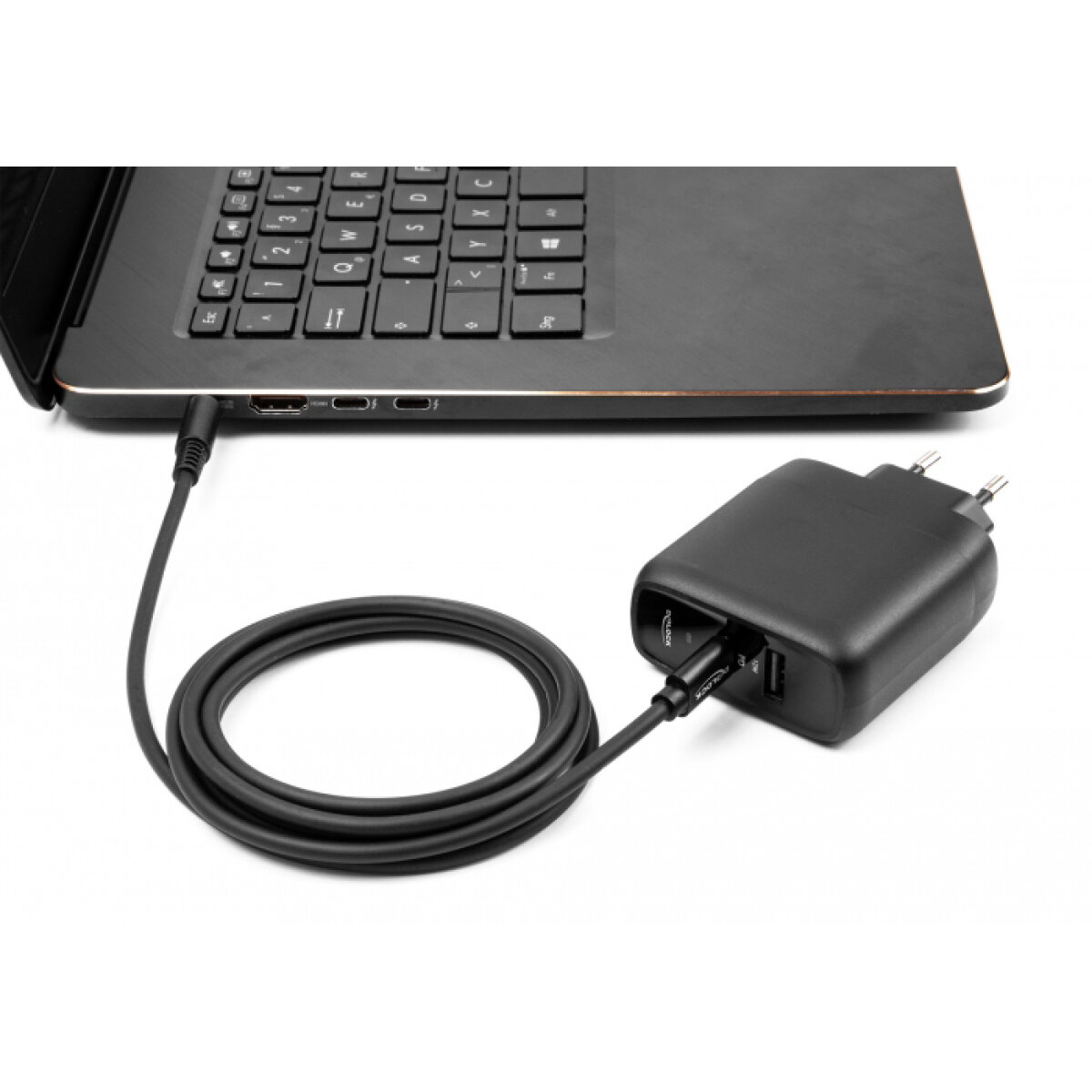 87974-1 DELOCK καλώδιο τροφοδοσίας 87974, USB-C σε Dell 4.5x3mm, 1.5m, μαύρο - Image 2
