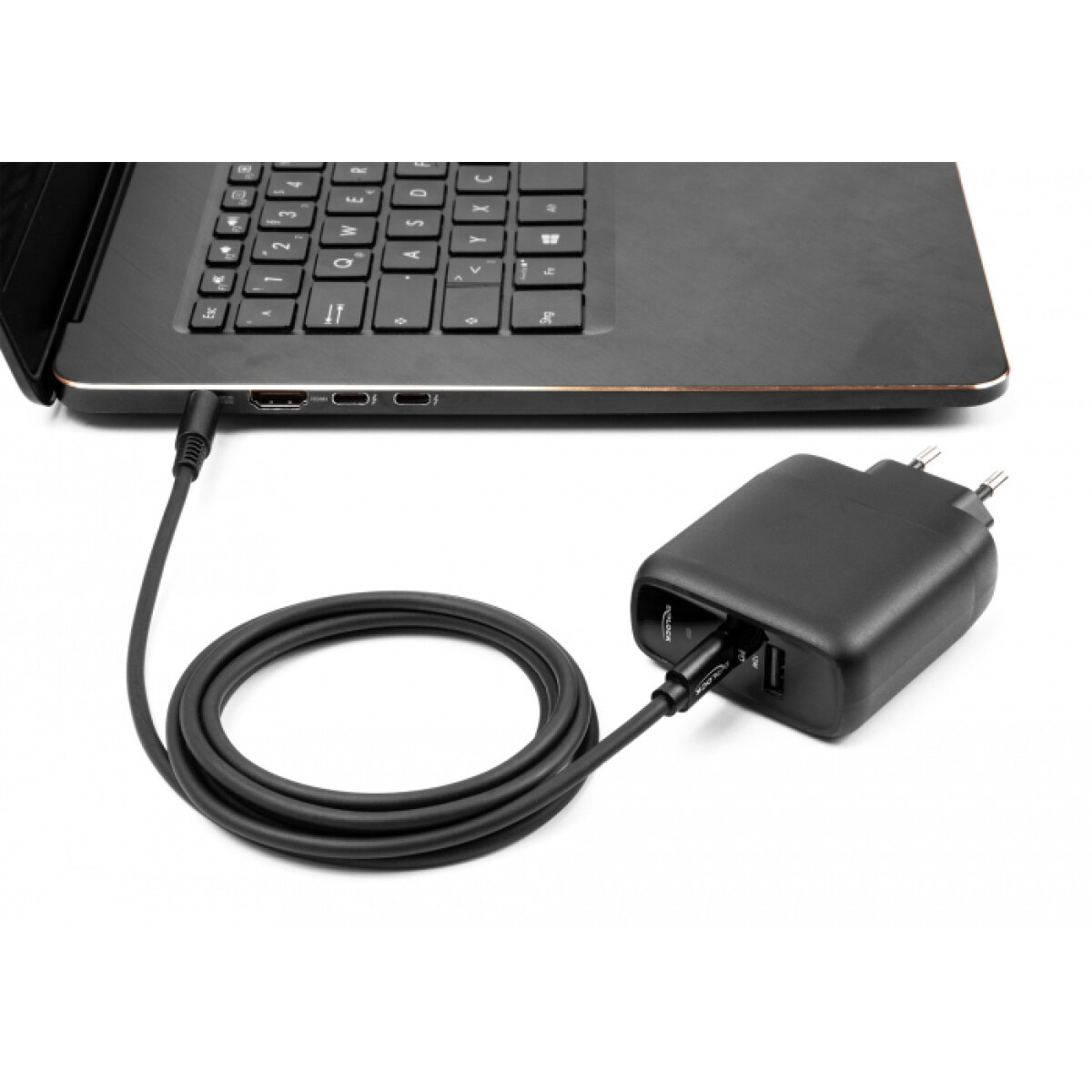 87975-1 DELOCK καλώδιο τροφοδοσίας 87975, USB-C σε Dell 7.4x5mm, 1.5m, μαύρο - Image 2