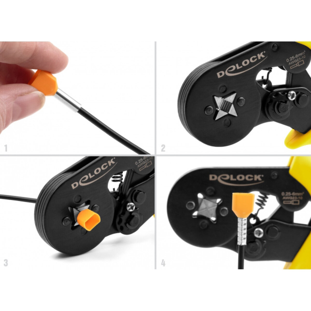 90558-1 DELOCK πρέσα ακροδεκτών 90558, αυτορυθμιζόμενη, τετράγωνο, 10-23 AWG - Image 2