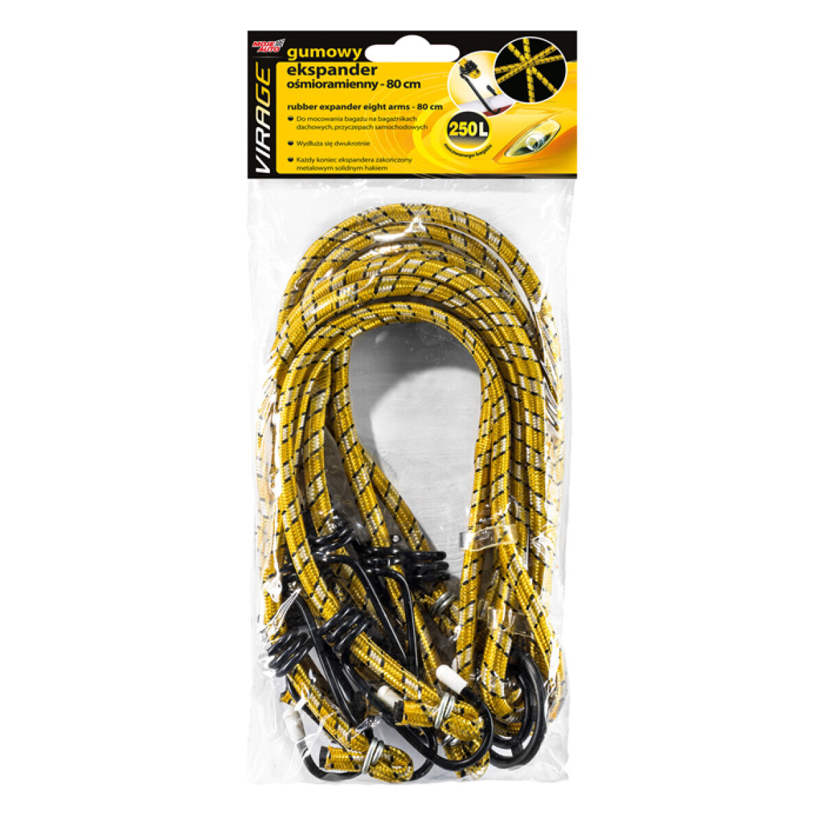 MOJE AUTO ιμάντας πρόσδεσης φορτίου 93-026, χταπόδι, 80cm, κίτρινος - Image 2