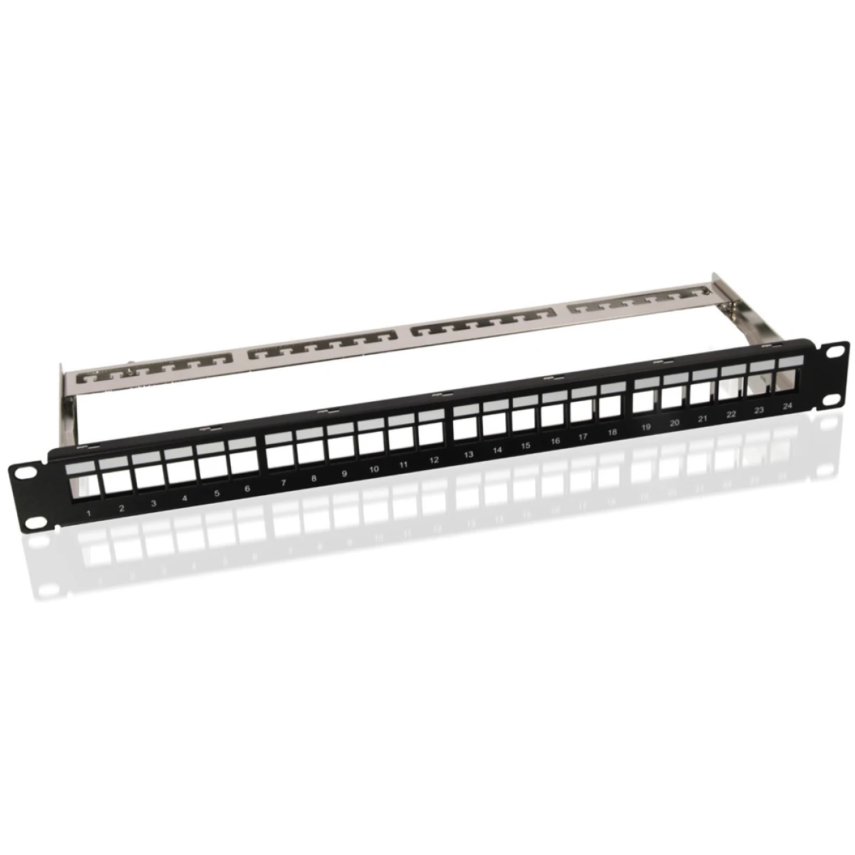 GOOBAY Keystone patch panel 95743, 19"/1U, 24x ports, μαύρo - Image 1