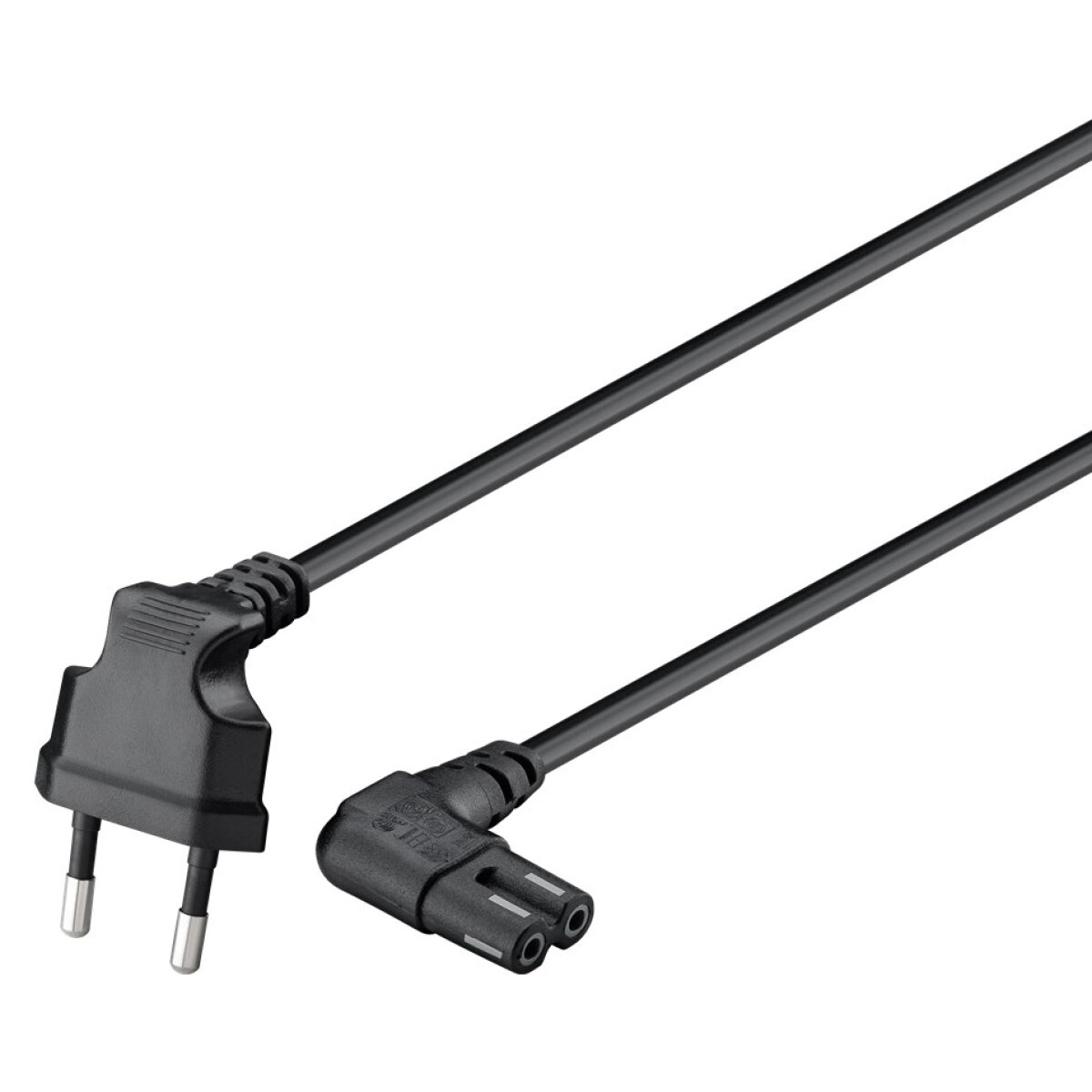 GOOBAY καλώδιο τροφοδοσίας Euro 97346, γωνιακό, 2x0.75 mm², 1m, μαύρο - Image 3