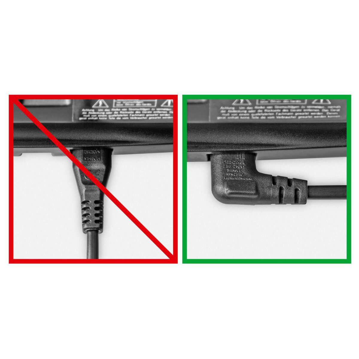 GOOBAY καλώδιο τροφοδοσίας Euro 97354, γωνιακό, 2x0.75 mm², 3m, μαύρο - Image 2