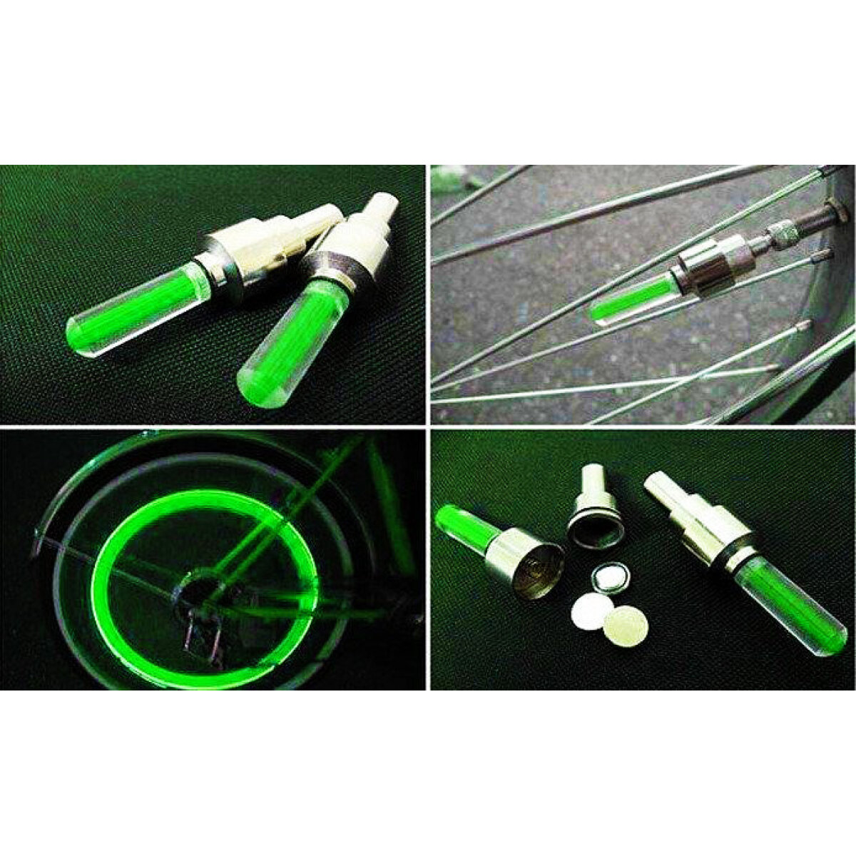 AG304B-2 Καπάκι βαλβίδας ποδηλάτου AG304B, LED, 6.5cm, 2τμχ, πράσινο - Image 3