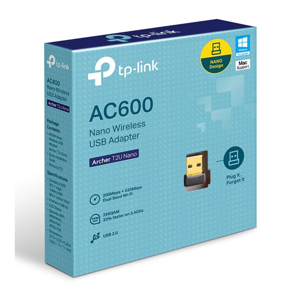 ARCHER-T2UNANO-3 TP-LINK ασύρματος USB αντάπτορας δικτύου Archer T2U Nano, 600Mbps, V.1 - Image 2