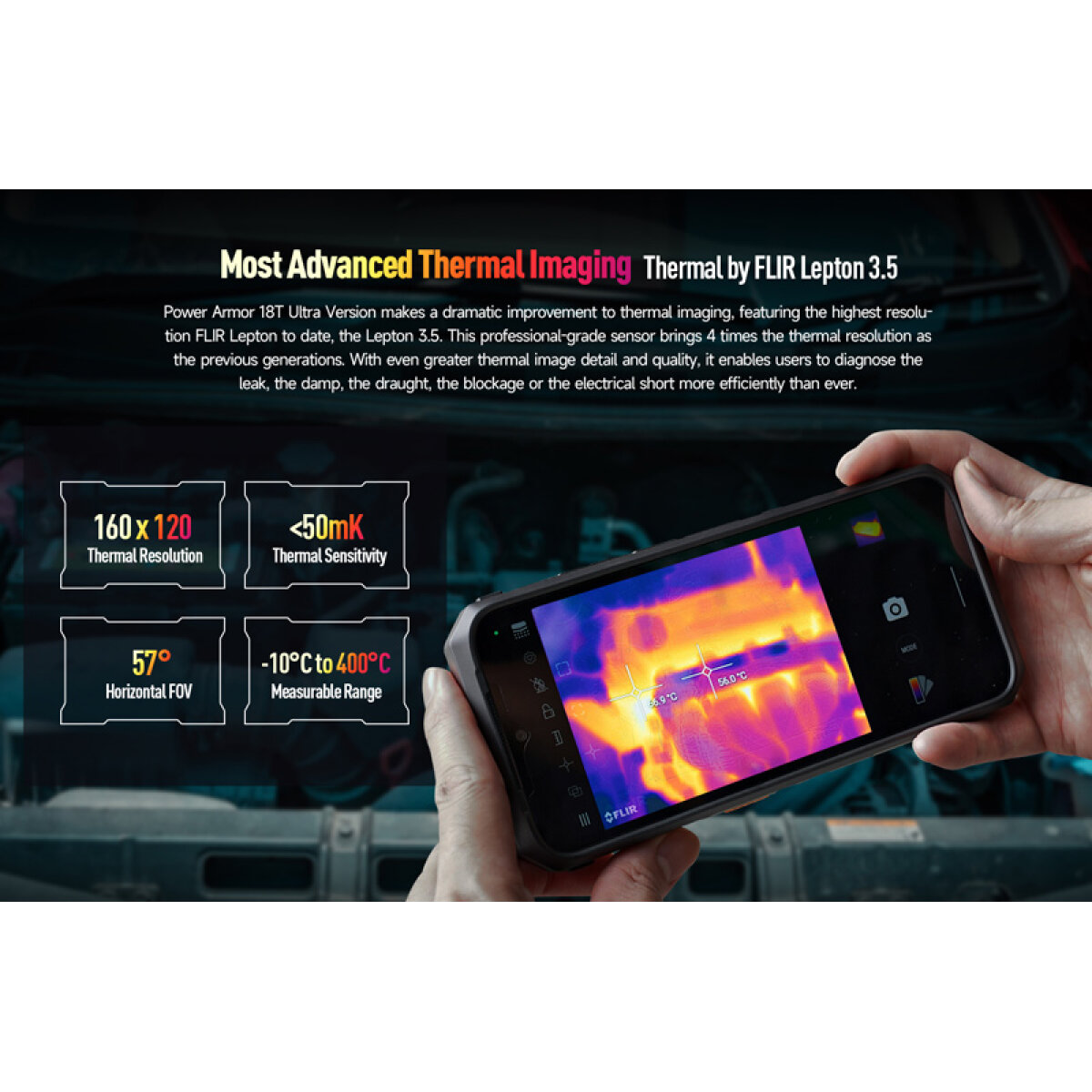 ARMOR18TU-BK-3 ULEFONE smartphone Power Armor 18T Ultra, 6.58", 12/512GB, 5G, 9600mAh, IP68/IP69K, μαύρο - Image 11