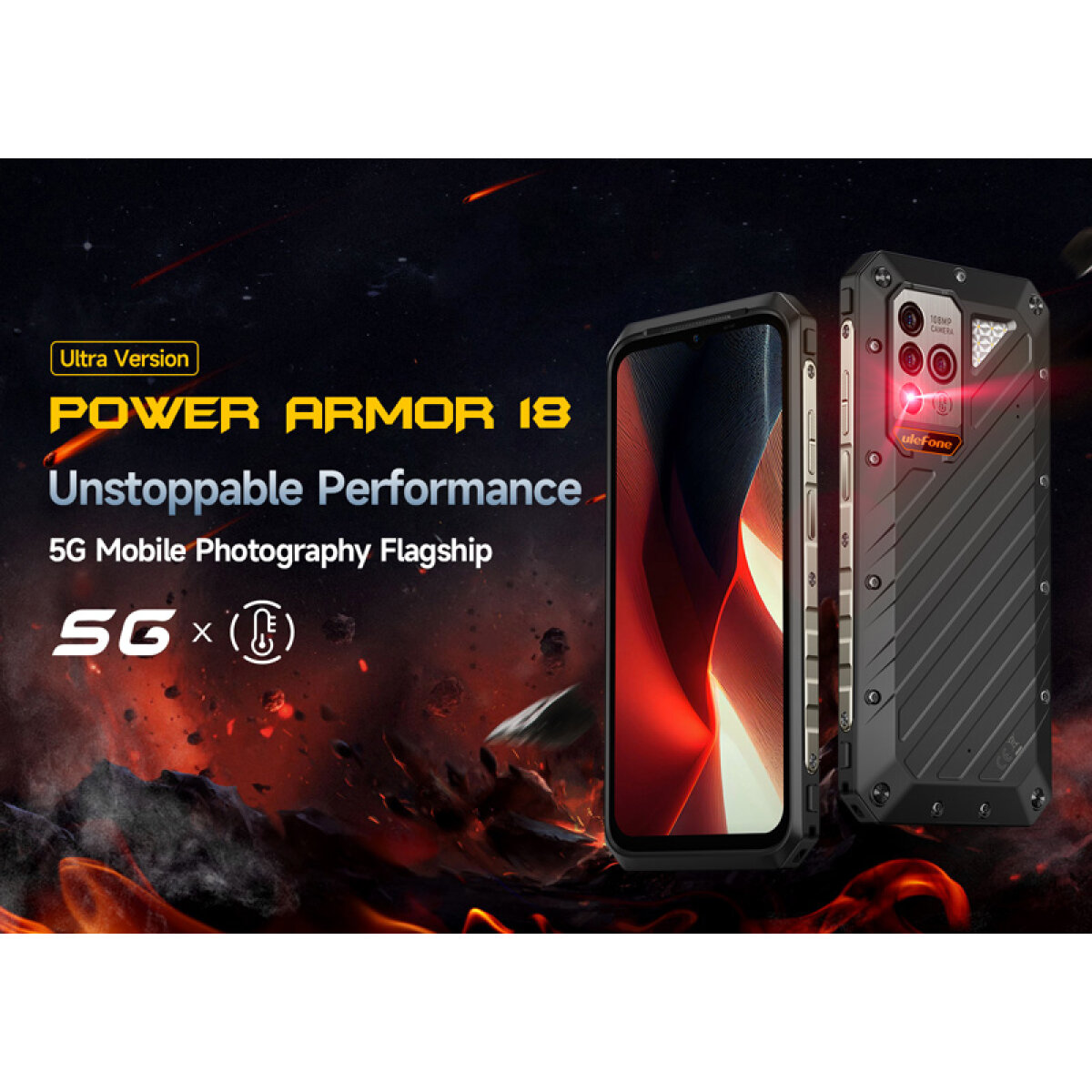 ARMOR18U-BK-1 ULEFONE smartphone Power Armor 18 Ultra, 6.58", 12/512GB, 5G, 9600mAh, IP68/IP69K, μαύρο - Image 2