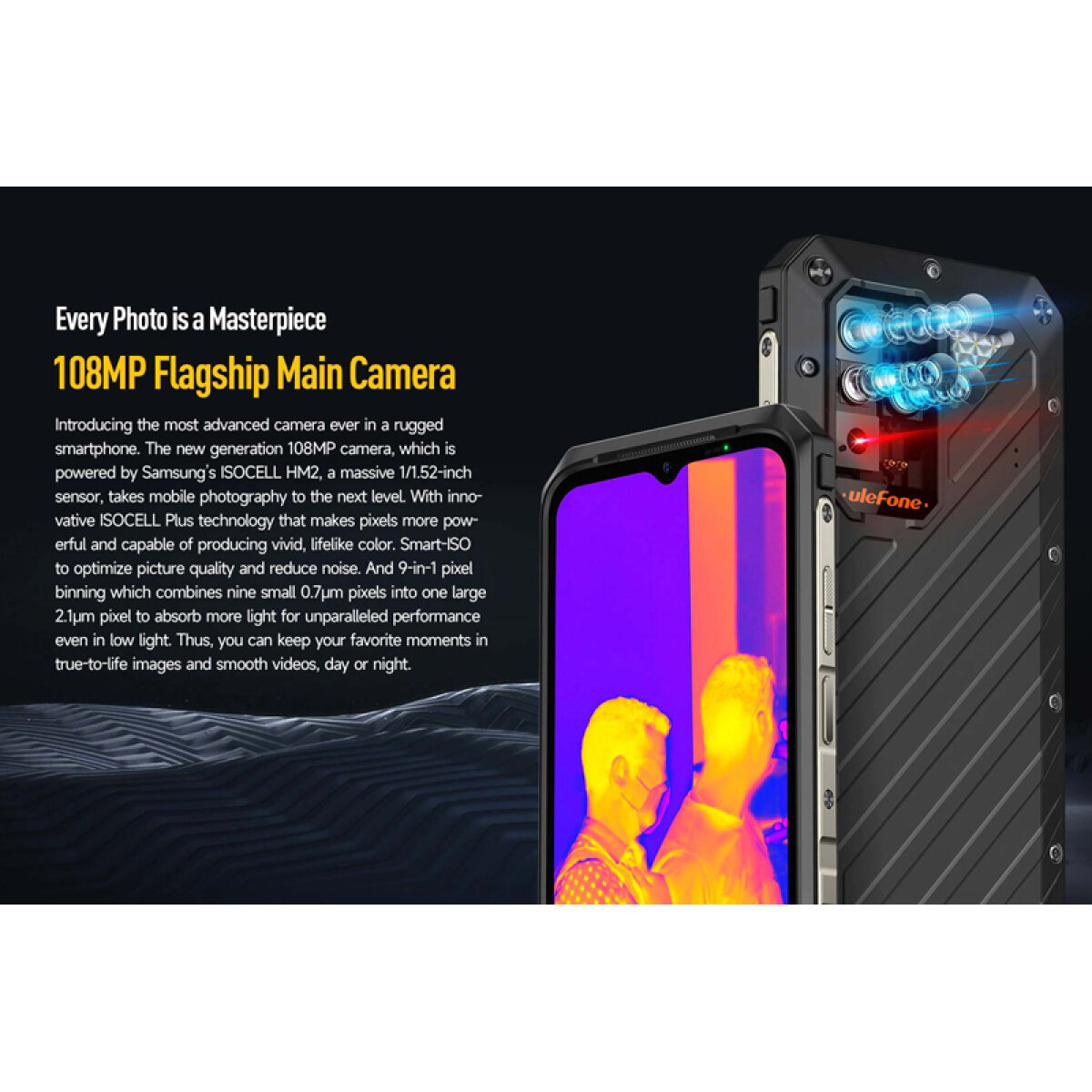 ULEFONE smartphone Power Armor 19T, 6.58", 12/256GB, 9600mAh, IP68/IP69K, μαύρο - Image 6