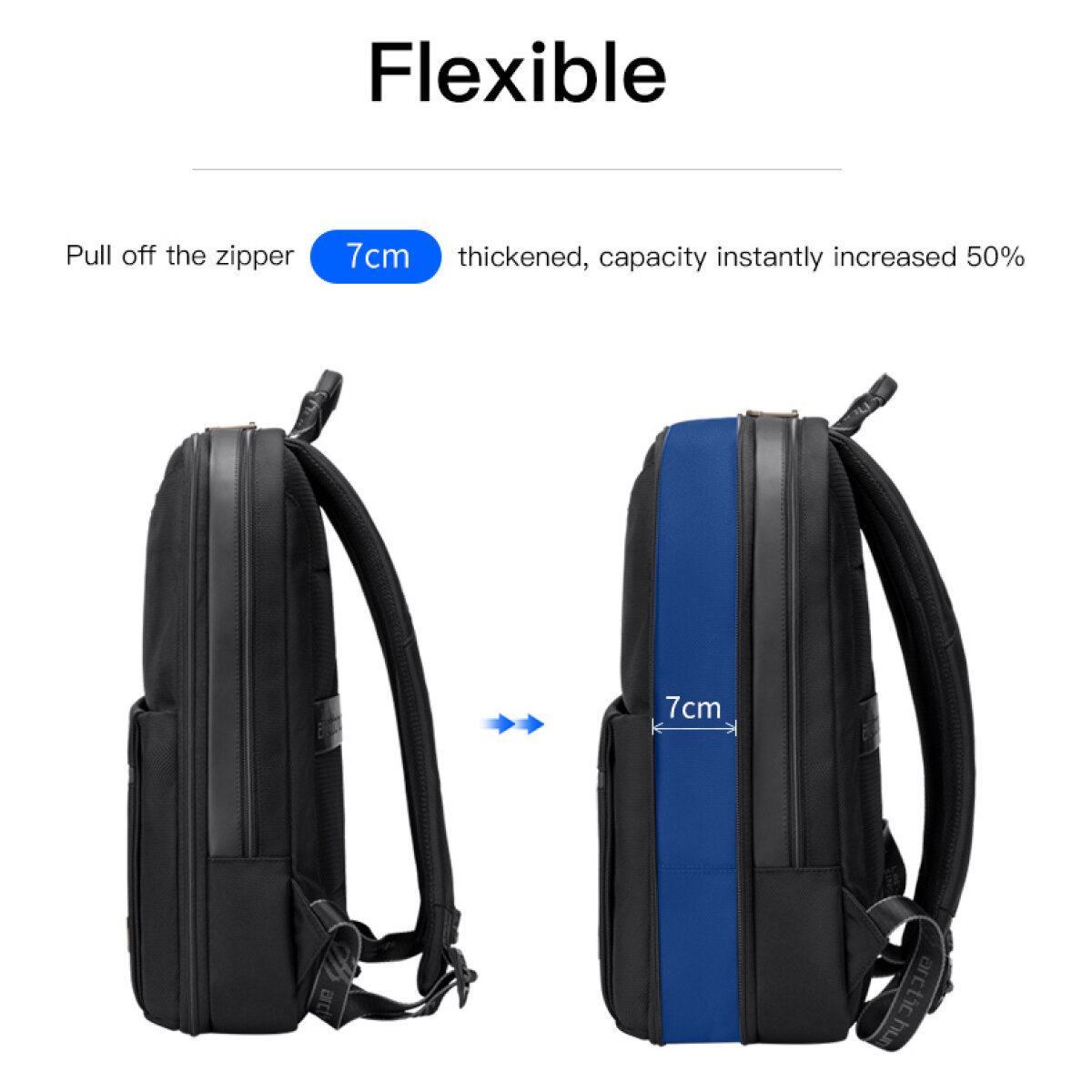 B00410-BK-2 ARCTIC HUNTER τσάντα πλάτης B00410 με θήκη laptop 15.6", πτυσσόμενη, 21L, μαύρη - Image 2