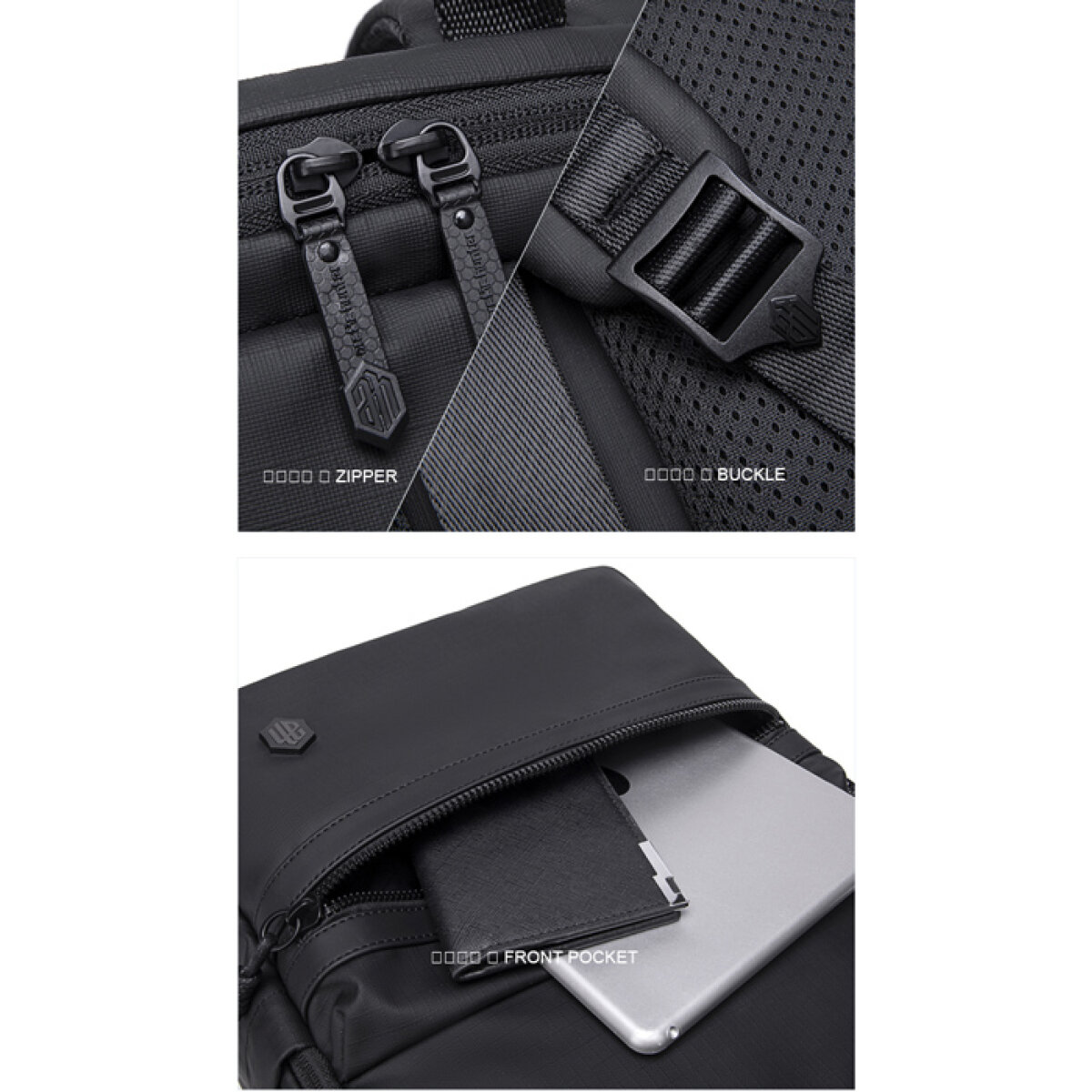 ARCTIC HUNTER τσάντα πλάτης B00536 με θήκη laptop 15.6", 21L, μαύρη - Image 3