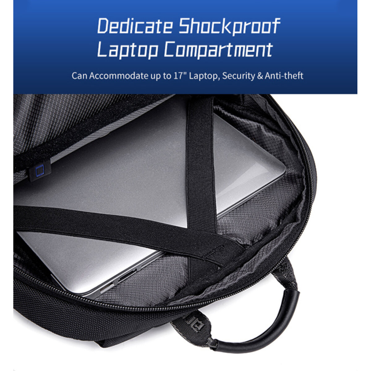 B00544-BK-5 ARCTIC HUNTER τσάντα πλάτης B00544 με θήκη laptop 17", 40L, USB, μαύρη - Image 6