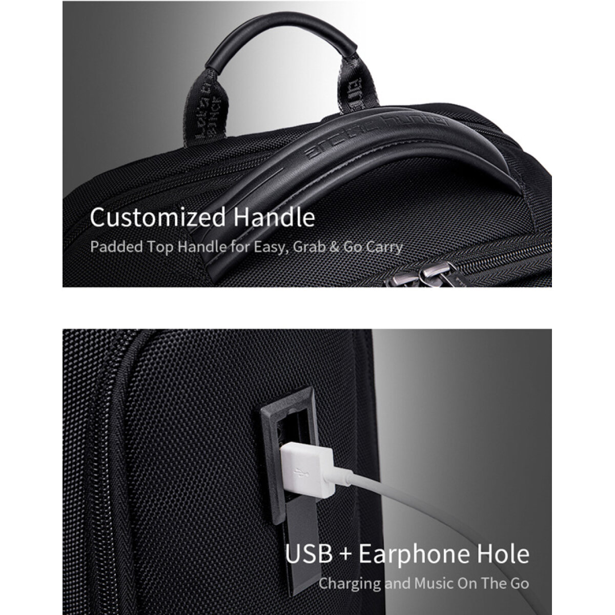 B00544-BK-8 ARCTIC HUNTER τσάντα πλάτης B00544 με θήκη laptop 17", 40L, USB, μαύρη - Image 9