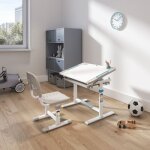 BRATECK σετ παιδικό γραφείο και καρέκλα B301, ρυθμιζόμενο, γκρι - Image 3