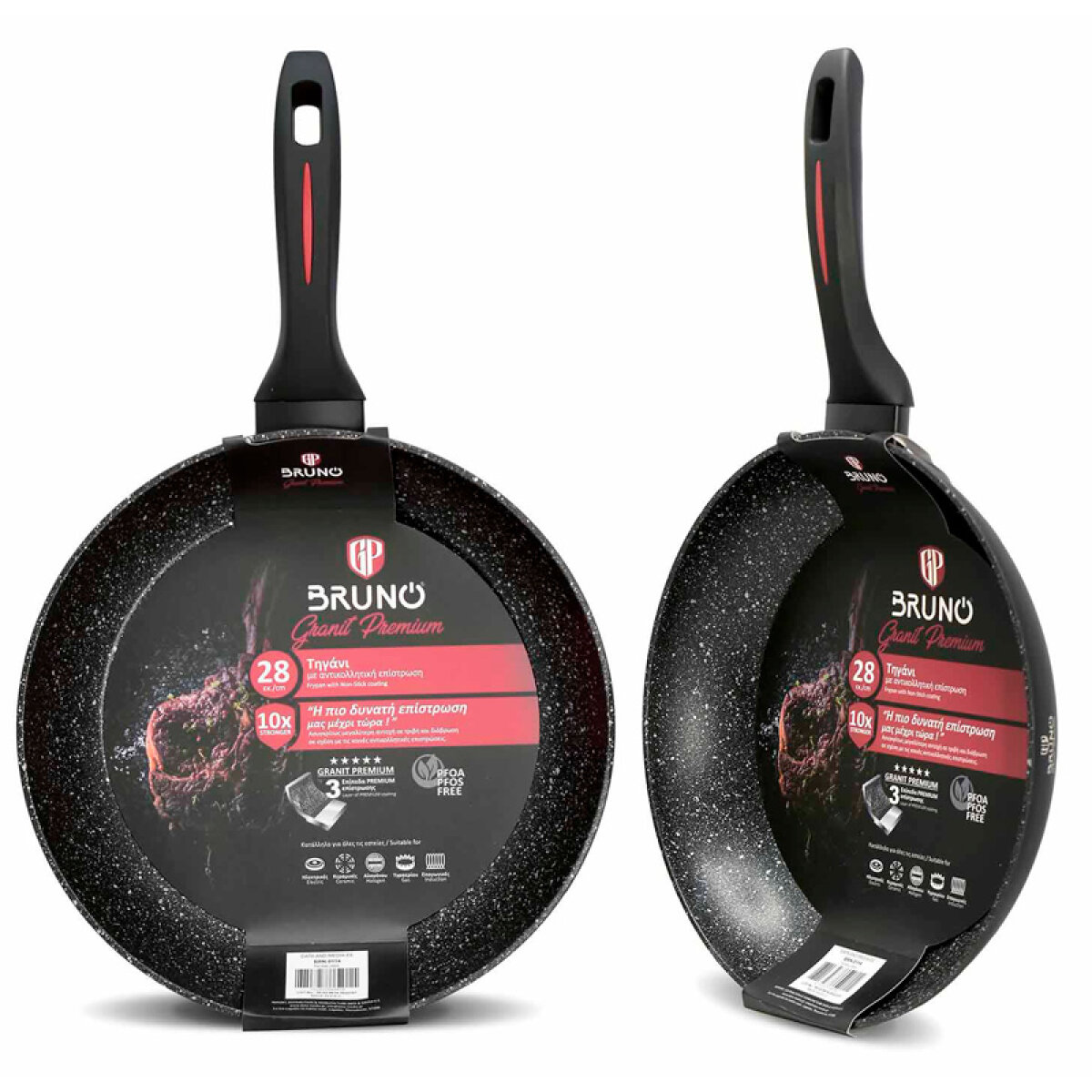 BRUNO τηγάνι Granit Premium BRN-0114 με αντικολλητική επίστρωση, 28cm - Image 3