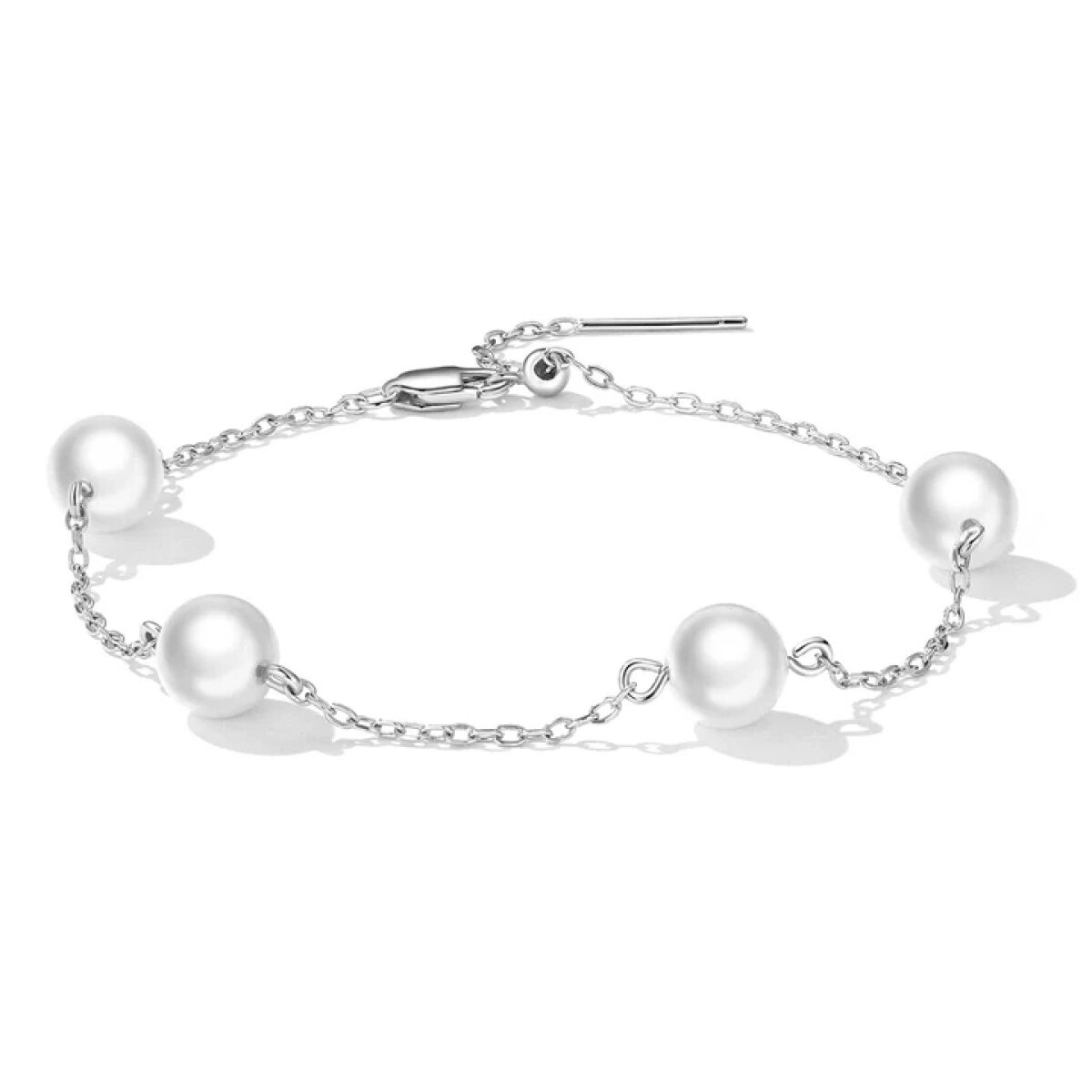 BSB090 BAMOER βραχιόλι BSB090 με πέρλες, ασήμι 925, ασημί - Image 1