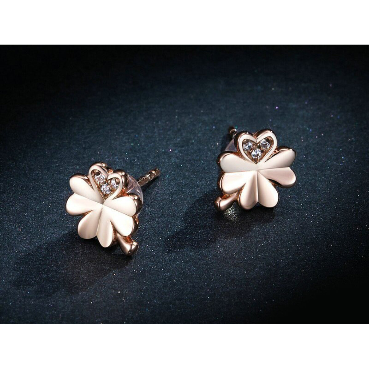 BAMOER σκουλαρίκια καρφωτά BSE233, κυβική ζιρκόνια, ασήμι 925, ροζ χρυσό - Image 3