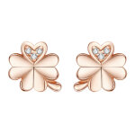 BAMOER σκουλαρίκια καρφωτά BSE233, κυβική ζιρκόνια, ασήμι 925, ροζ χρυσό