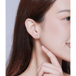 BAMOER σκουλαρίκια καρφωτά BSE233, κυβική ζιρκόνια, ασήμι 925, ροζ χρυσό - Image 2