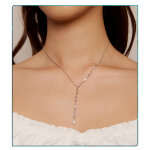 BAMOER κολιέ BSN330 με κυβική ζιρκόνια, ασήμι 925, ασημί - Image 2