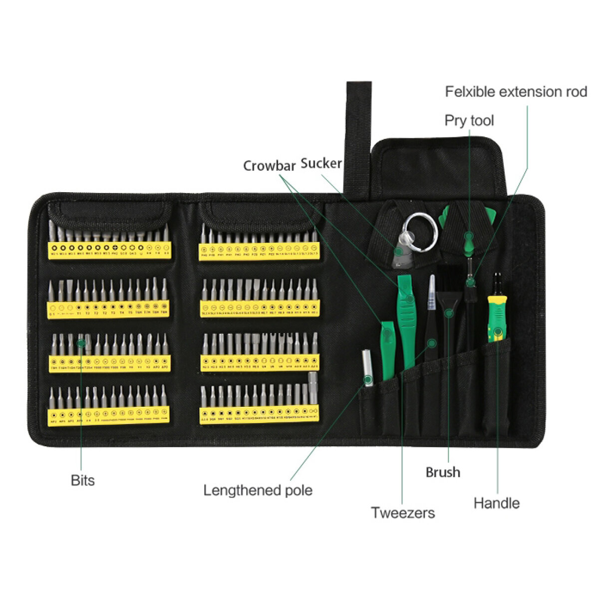 BST-117-2 BEST σετ εργαλείων επισκευής κινητών BST-117 σε κασετίνα, 126τμχ - Image 3