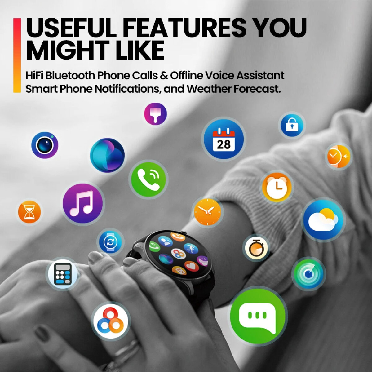 ZEBLAZE smartwatch Btalk 3 Pro, heart rate, 1.43" AMOLED, γκρι - Image 5