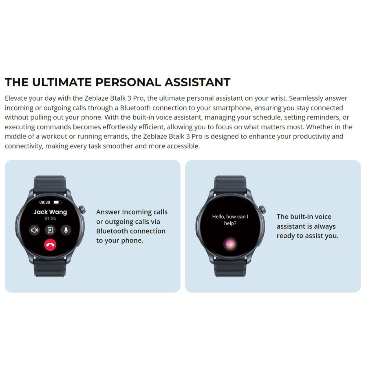 ZEBLAZE smartwatch Btalk 3 Pro, heart rate, 1.43" AMOLED, γκρι - Image 9