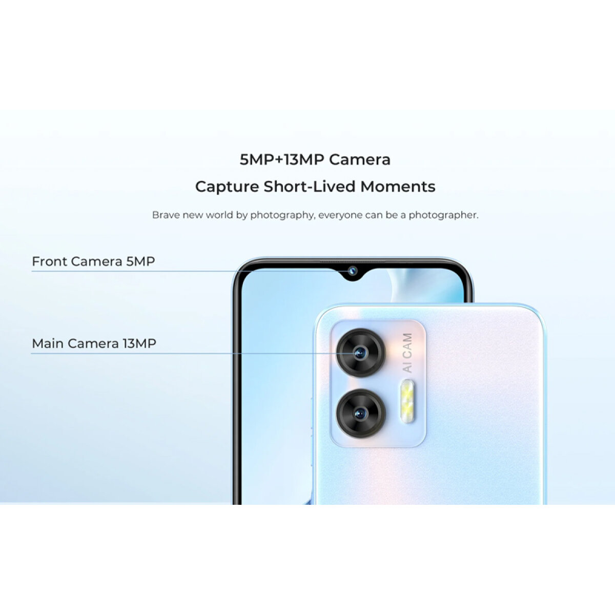 OUKITEL smartphone C36, 6.56", 4/128GB, 5150mAh, μαύρο - Image 3