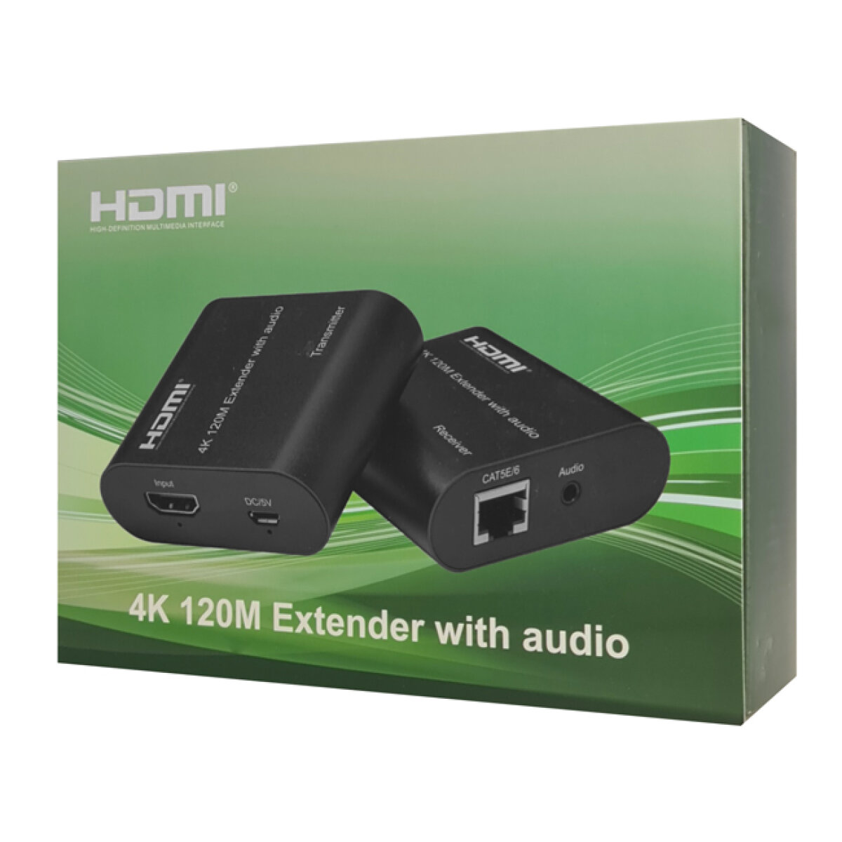 POWERTECH HDMI video extender CAB-H075 μέσω καλωδίου RJ45, 4K, 120m - Image 2