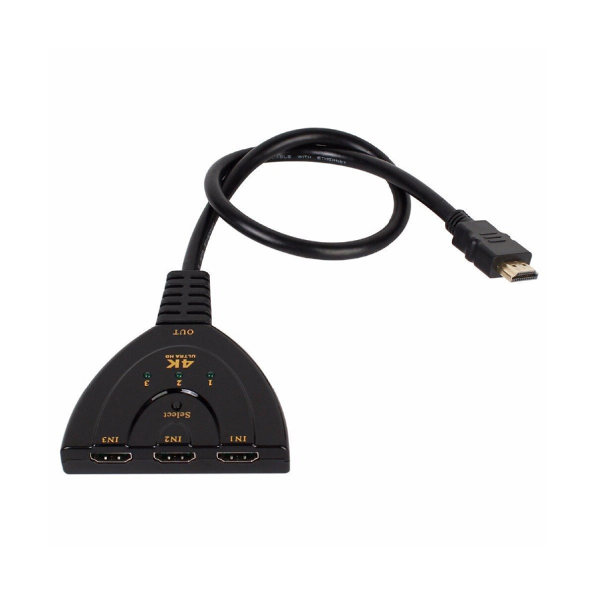 POWERTECH HDMI Switch CAB-H077, 3 σε 1, 4K, 0.50m, μαύρο - Image 2