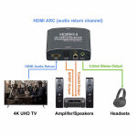 POWERTECH HDMI audio extractor CAB-H153, 4K/60Hz, γκρι - Image 2
