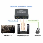 POWERTECH HDMI audio extractor CAB-H153, 4K/60Hz, γκρι - Image 2