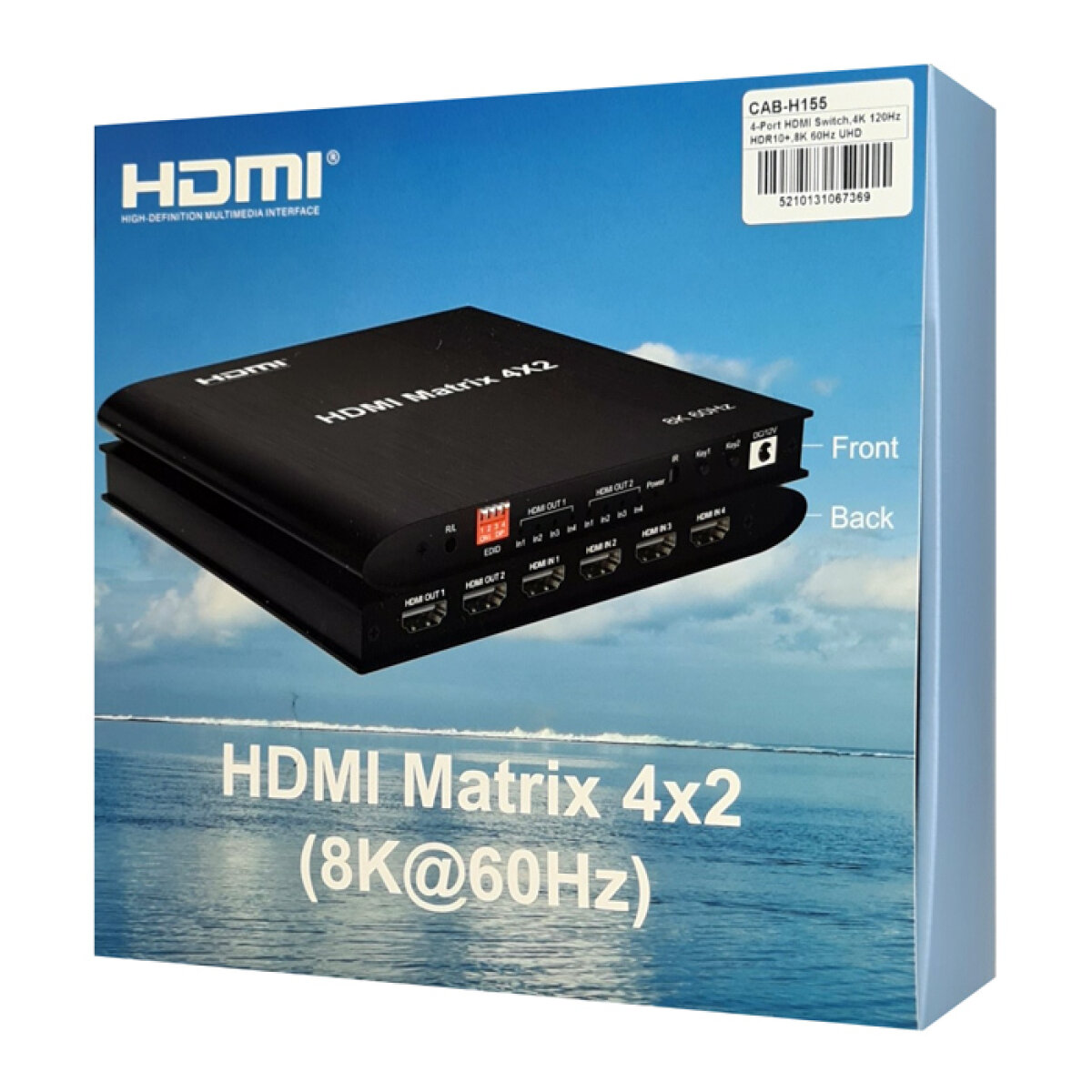 CAB-H155-3 HDMI matrix switch CAB-H155 με τηλεχειριστήριο, 4 σε 2, 8K/60Hz, μαύρο - Image 4