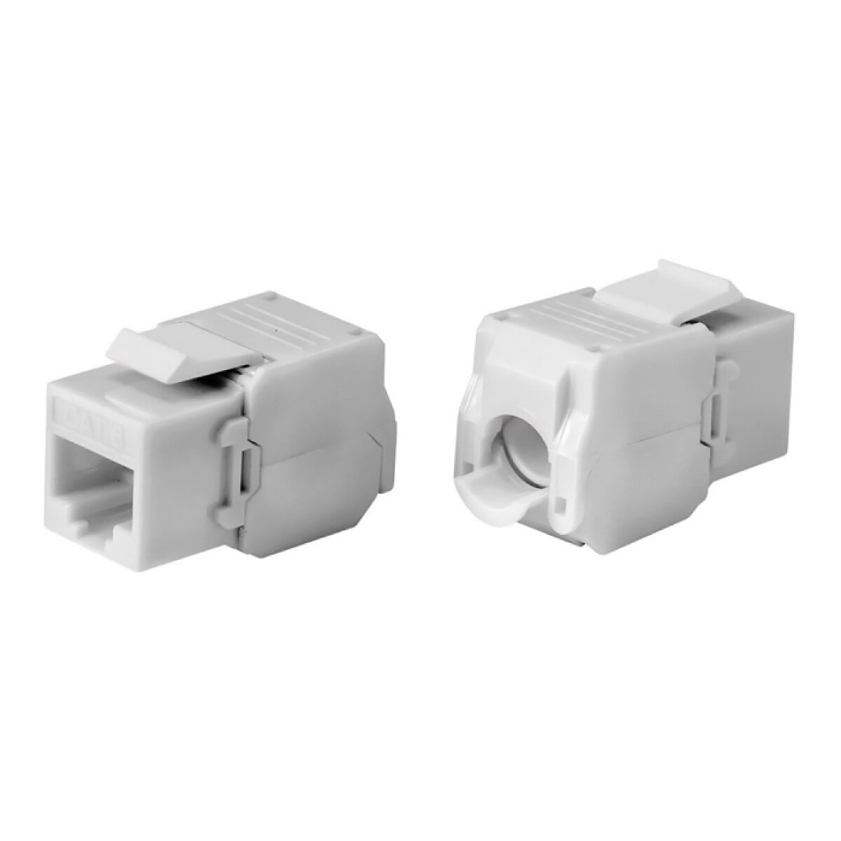POWERTECH keystone module RJ45 female CAB-N150, Cat.6Α UTP 180°, λευκό - Image 1
