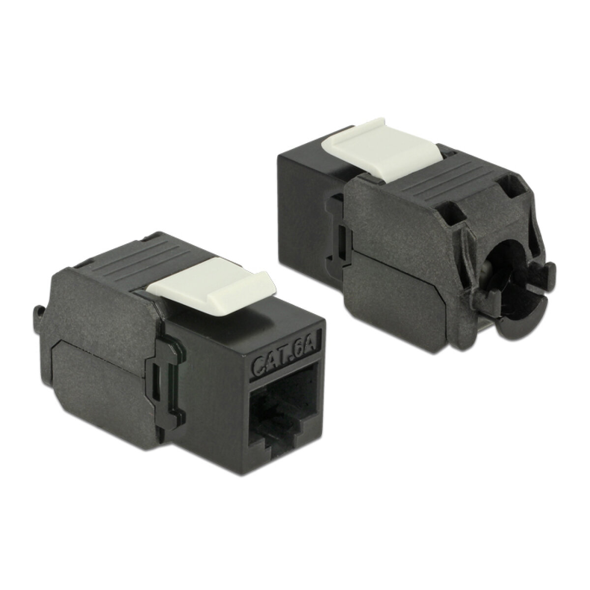 CAB-N151 POWERTECH keystone module RJ45 female CAB-N150, Cat.6Α UTP 180°, μαύρο - Image 1