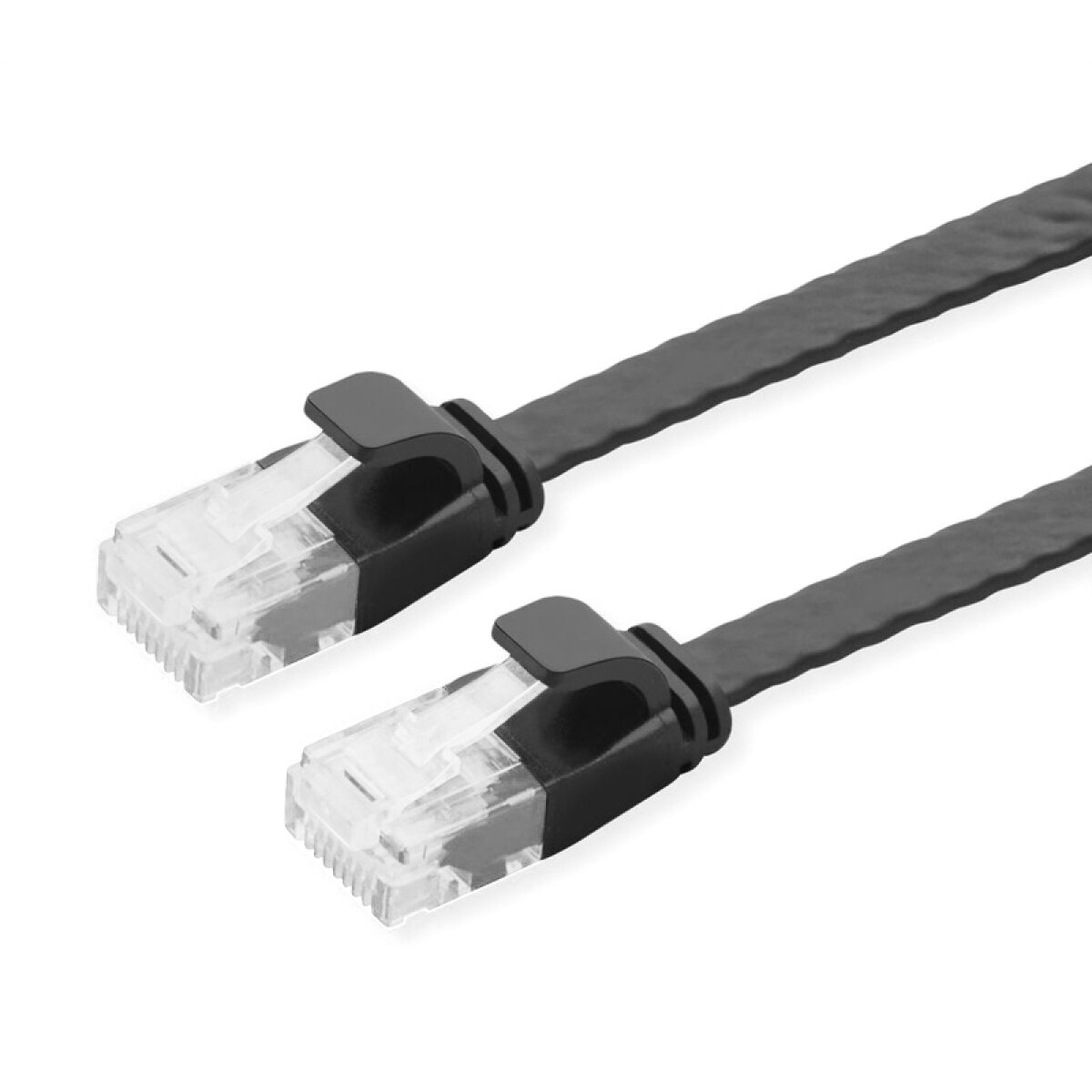 CAB-N347 POWERTECH καλώδιο δικτύου CAB-N347, flat, Cat 6a U/UTP, copper 1m, μαύρο - Image 1