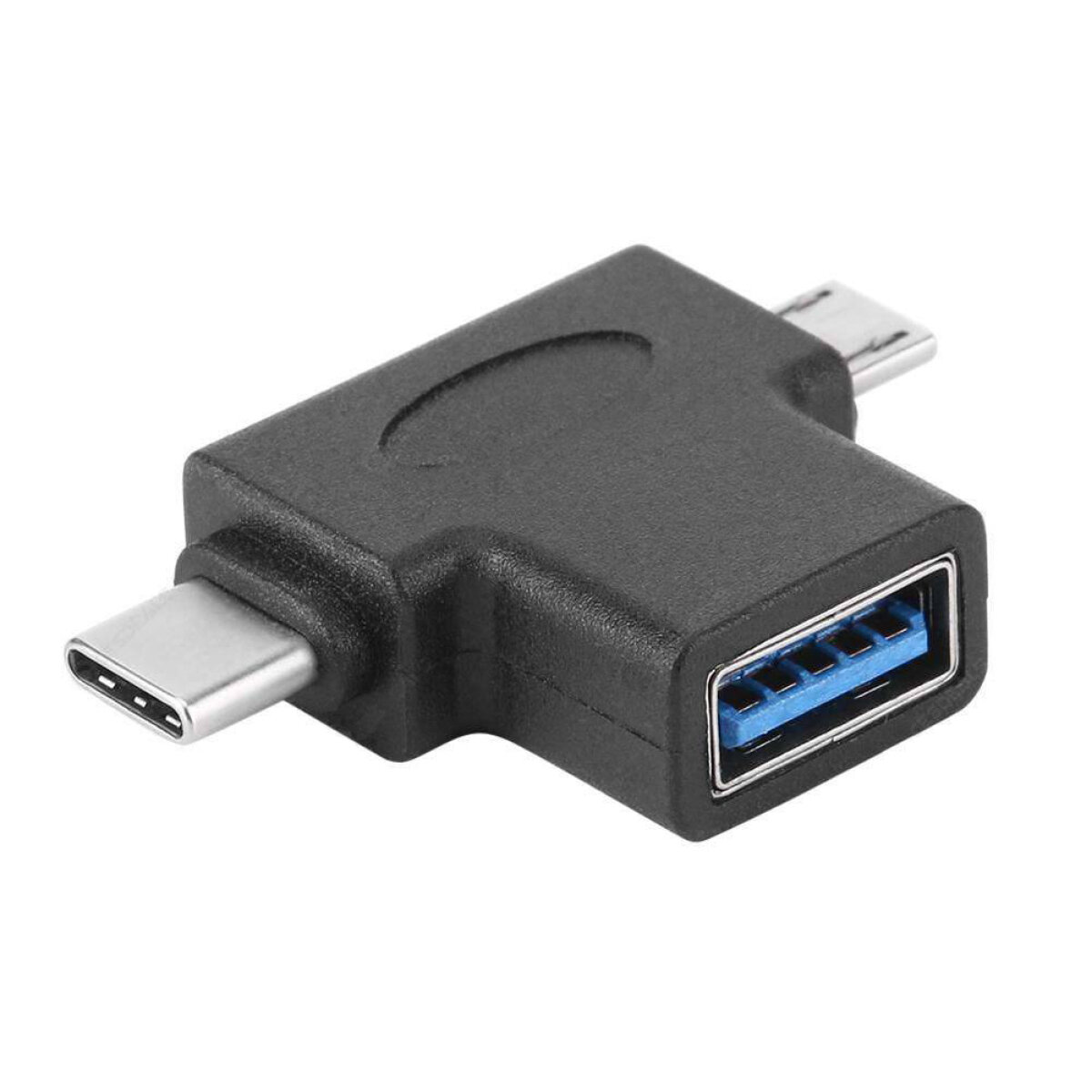 CAB-U117 POWERTECH αντάπτορας USB σε USB-C & Micro USB CAB-U117, 5Gbps, μαύρος - Image 1