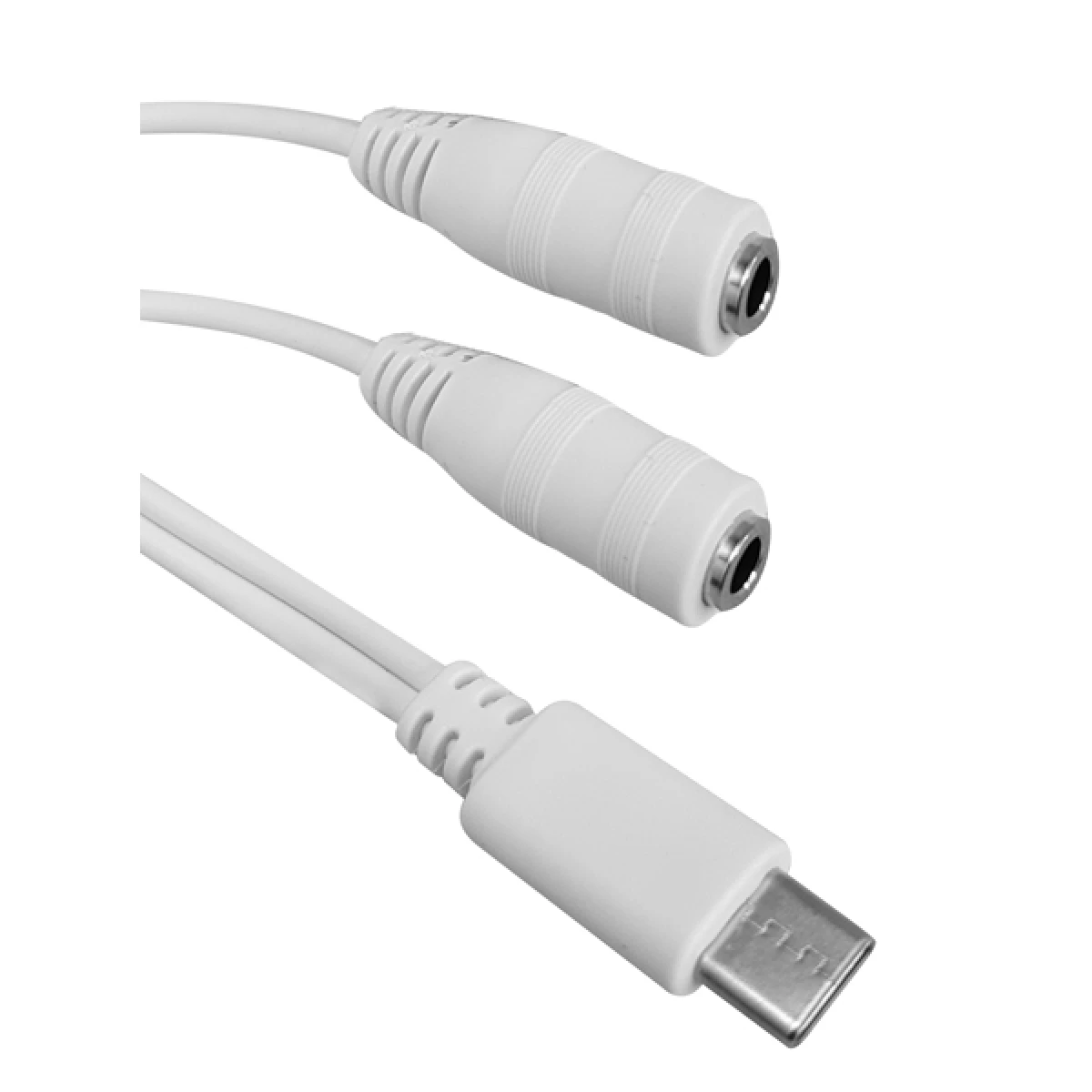 POWERTECH καλώδιο USB-C σε 2x 3.5mm CAB-UC055, 0.20m, λευκό - Image 1