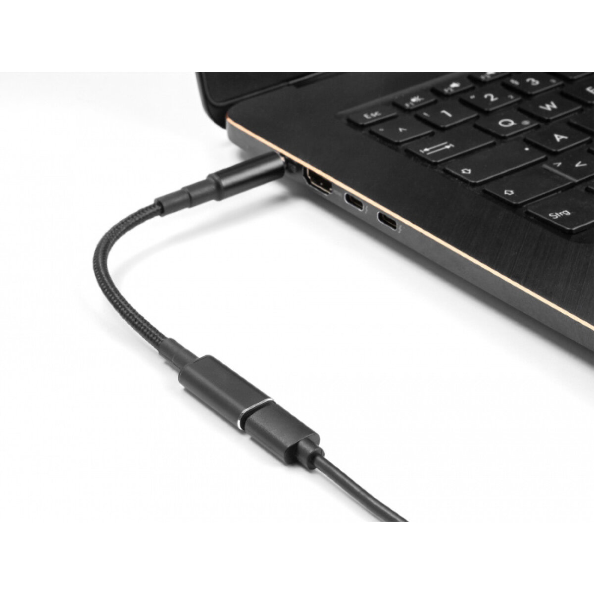 CAB-UC074-1 POWERTECH καλώδιο τροφοδοσίας CAB-UC074, USB-C σε HP 7.4x5.0mm, μαύρο - Image 2