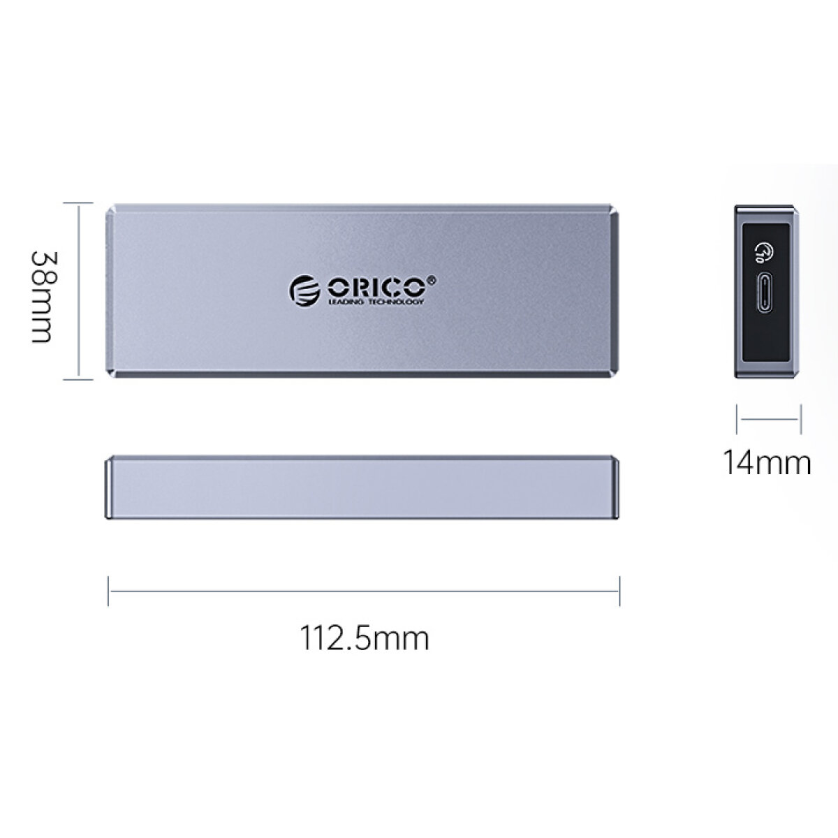 CM2C3-GY-BP-1 ORICO θήκη για Μ.2 SATA SSD CM2C3-GY-BP, 6Gbps, έως 4TB, γκρι - Image 3