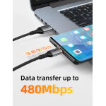 CABLETIME καλώδιο USB σε USB-C CT-AMCM3A, 3A, 2m, μαύρο - Image 3