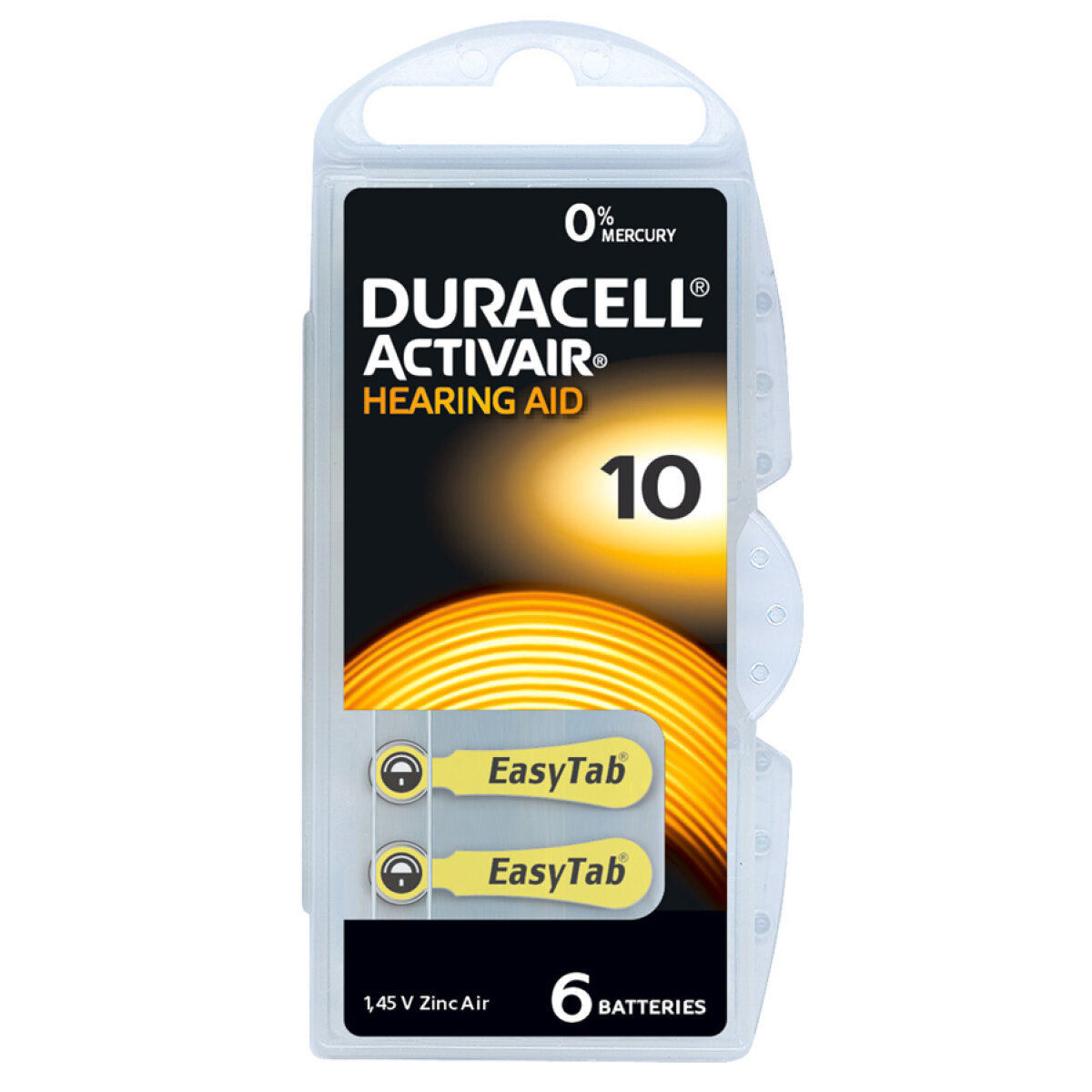 D10 DURACELL μπαταρίες ακουστικών βαρηκοΐας Activair 10, 1.45V, 6τμχ - Image 1