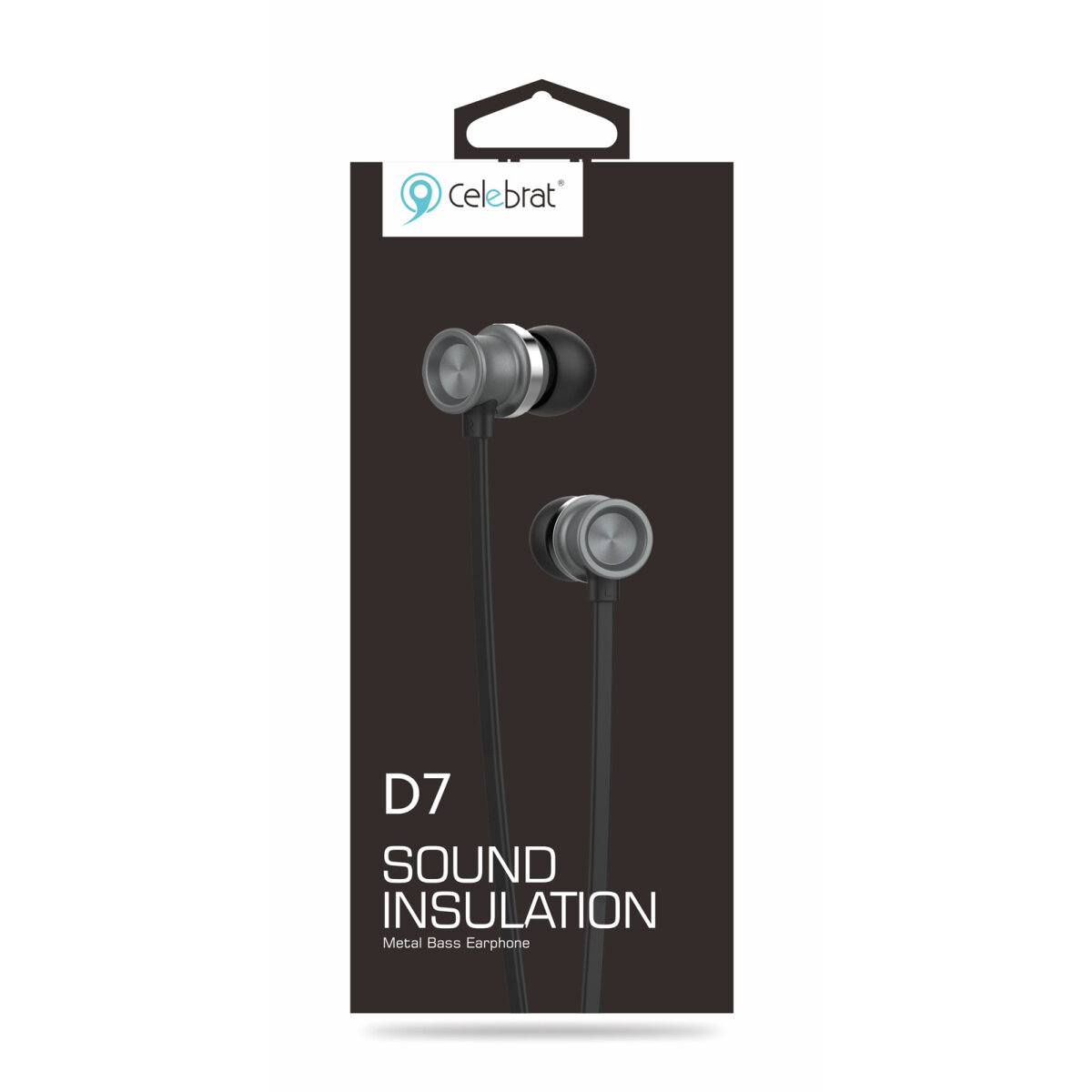 D7-BK-1 CELEBRAT earphones με μικρόφωνο D7, 3.5mm σύνδεση, Φ10mm, 1.2m, μαύρα - Image 2