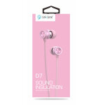 CELEBRAT earphones με μικρόφωνο D7, 3.5mm σύνδεση, Φ10mm, 1.2m, ροζ - Image 3